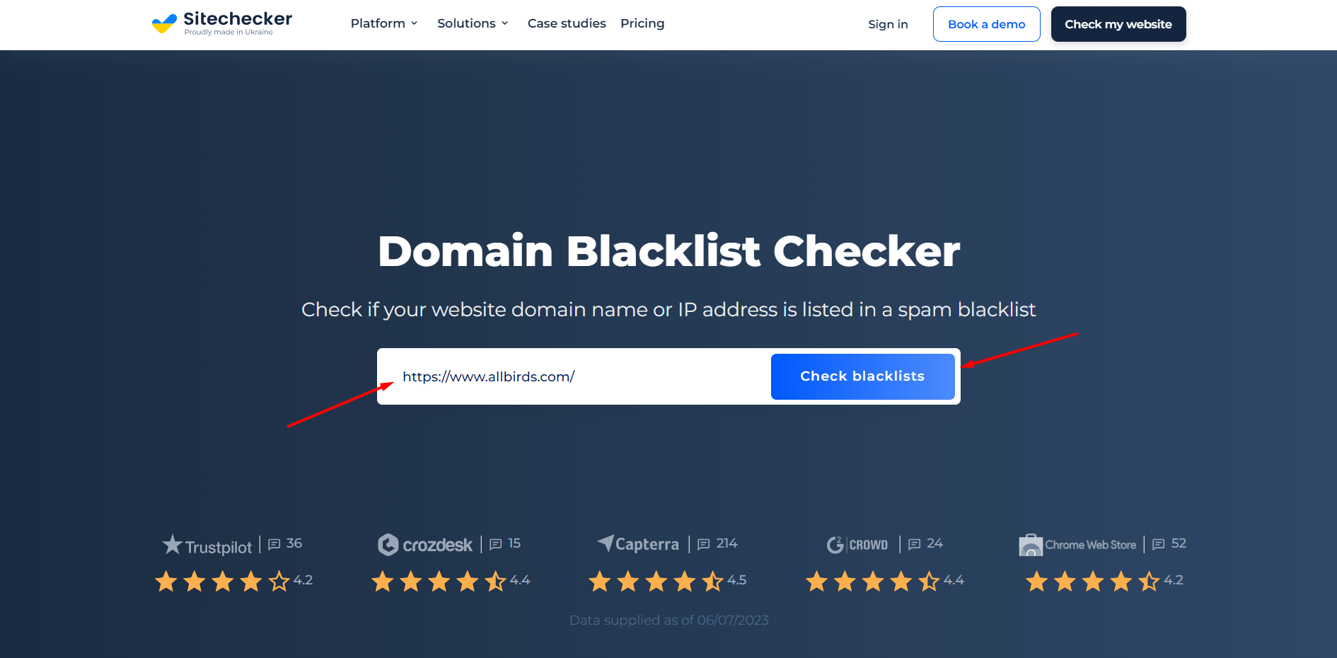 Website Blacklist Checker Start