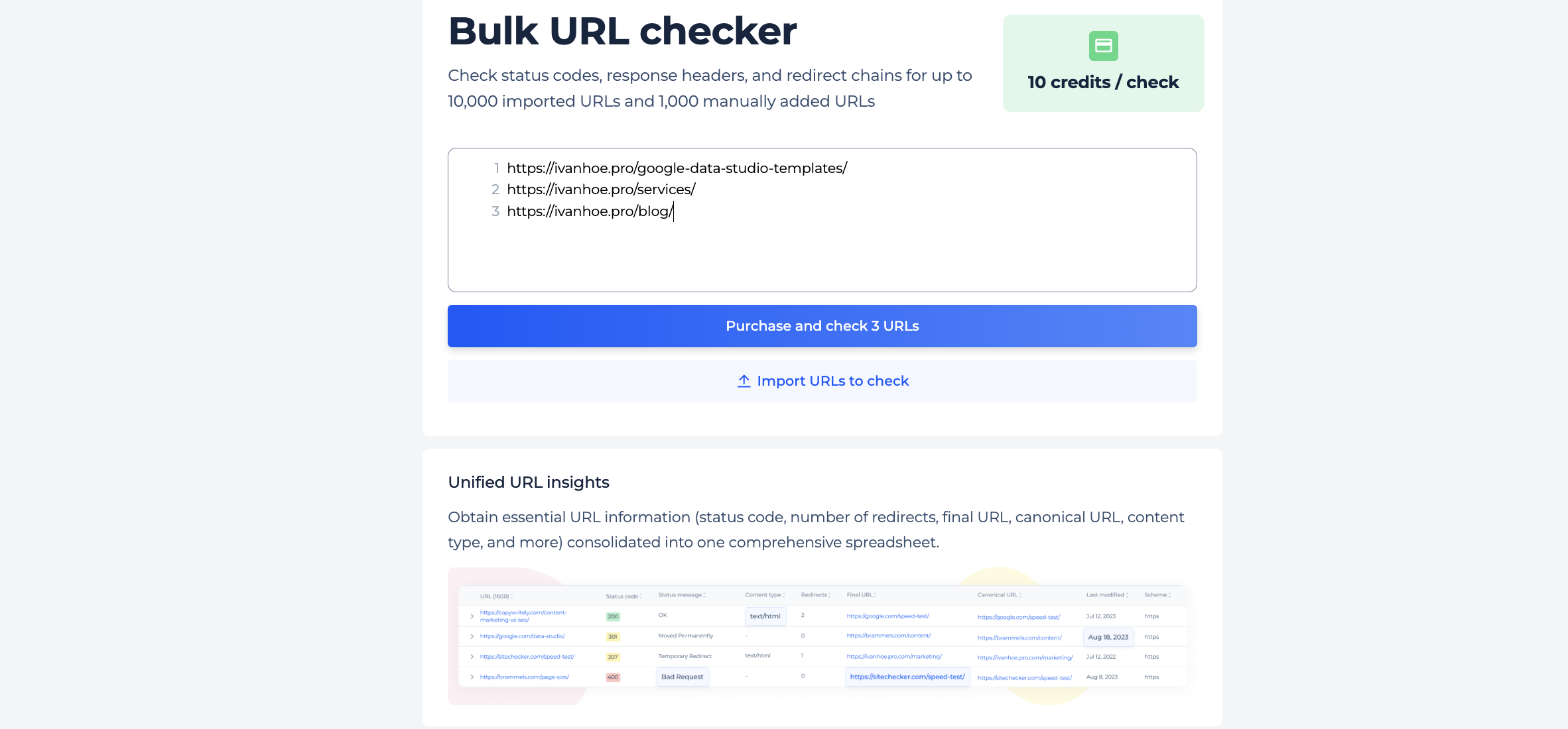 bulk URL checker