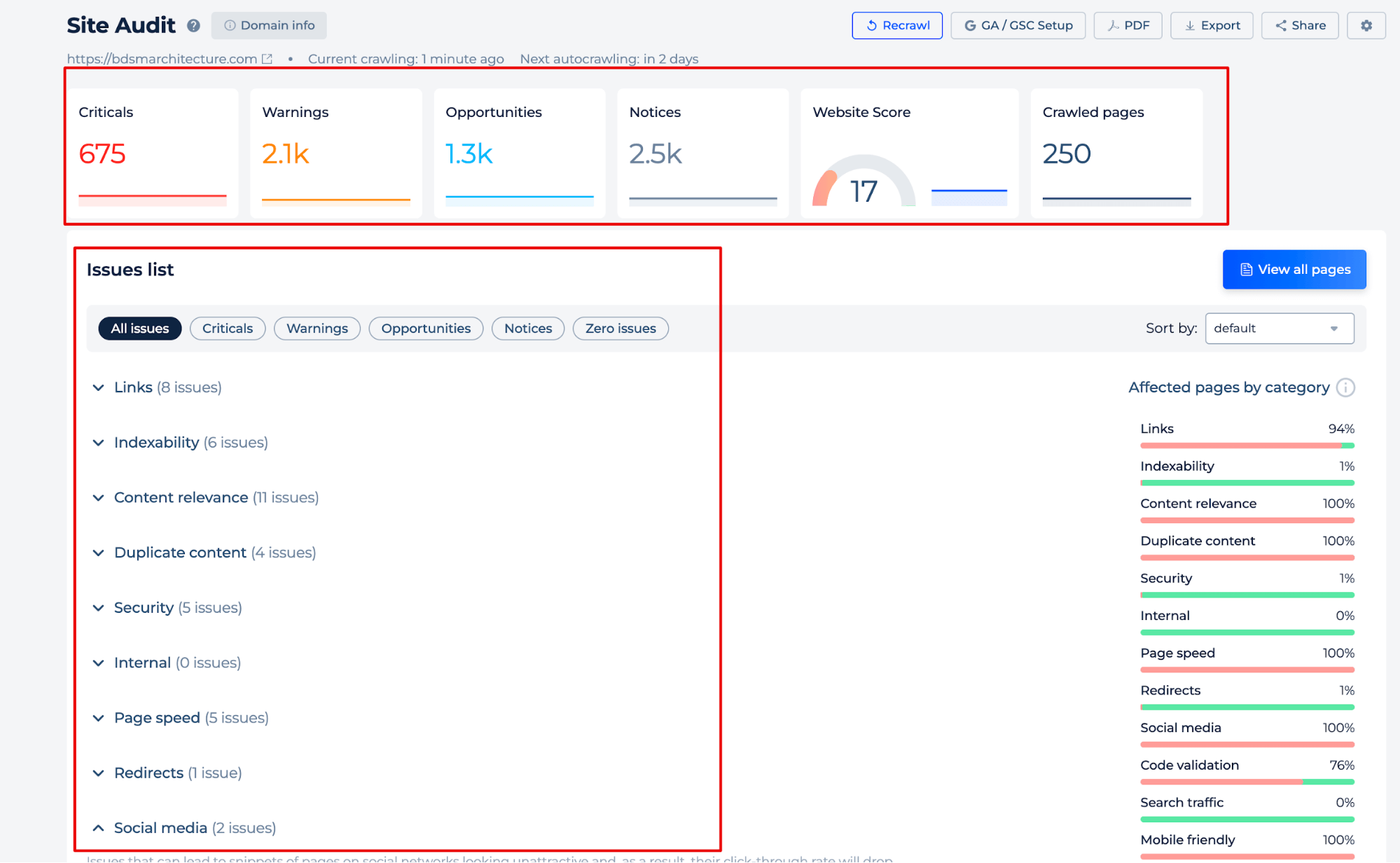 Recursos adicionais do verificador de cloaking de sites