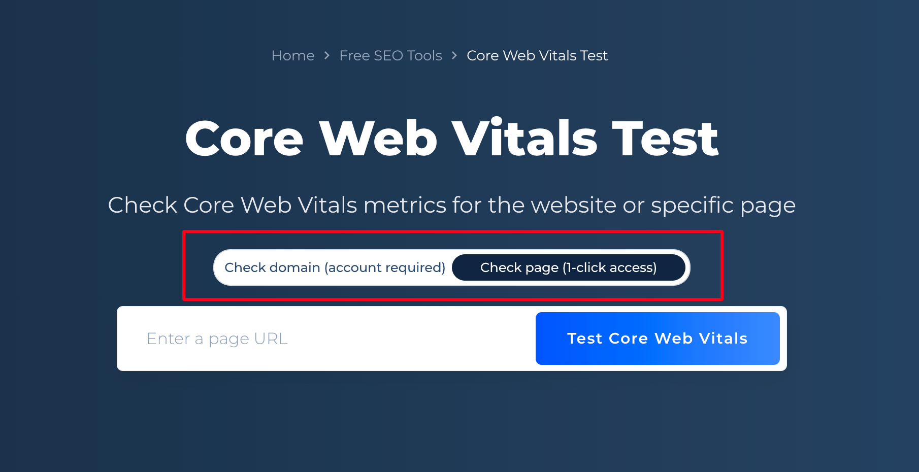 Core Web Vitals Test