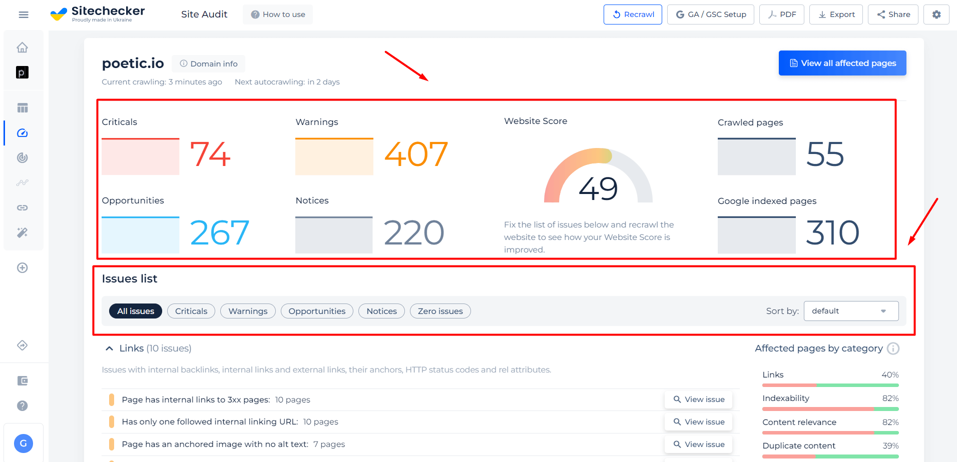 Domain to IP full site audit