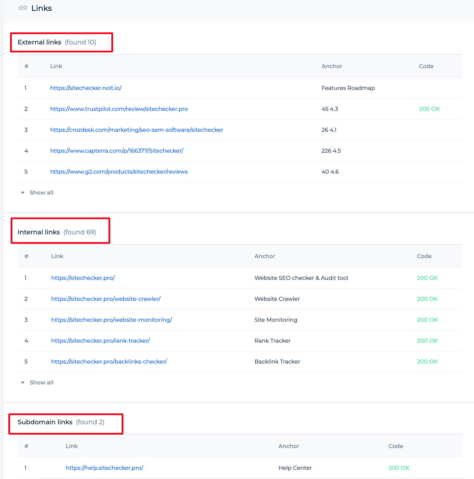 External Internal Subdomain Links