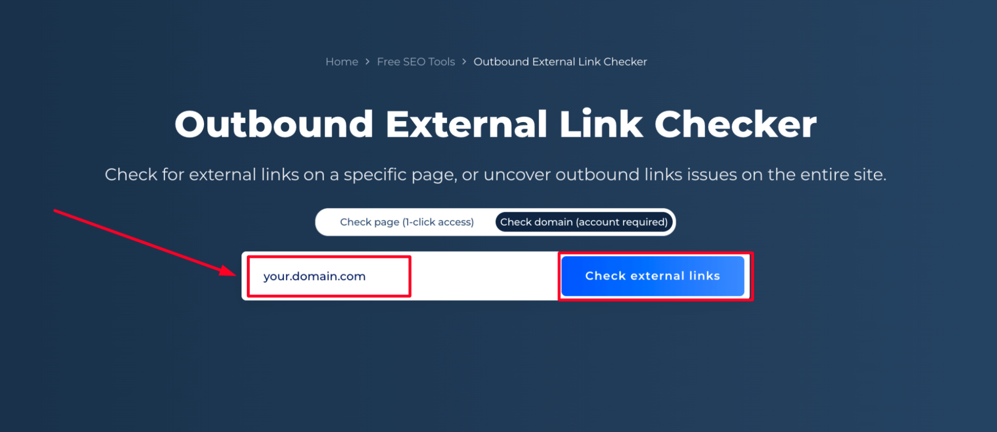 Outbound External Link Checker Domain Check