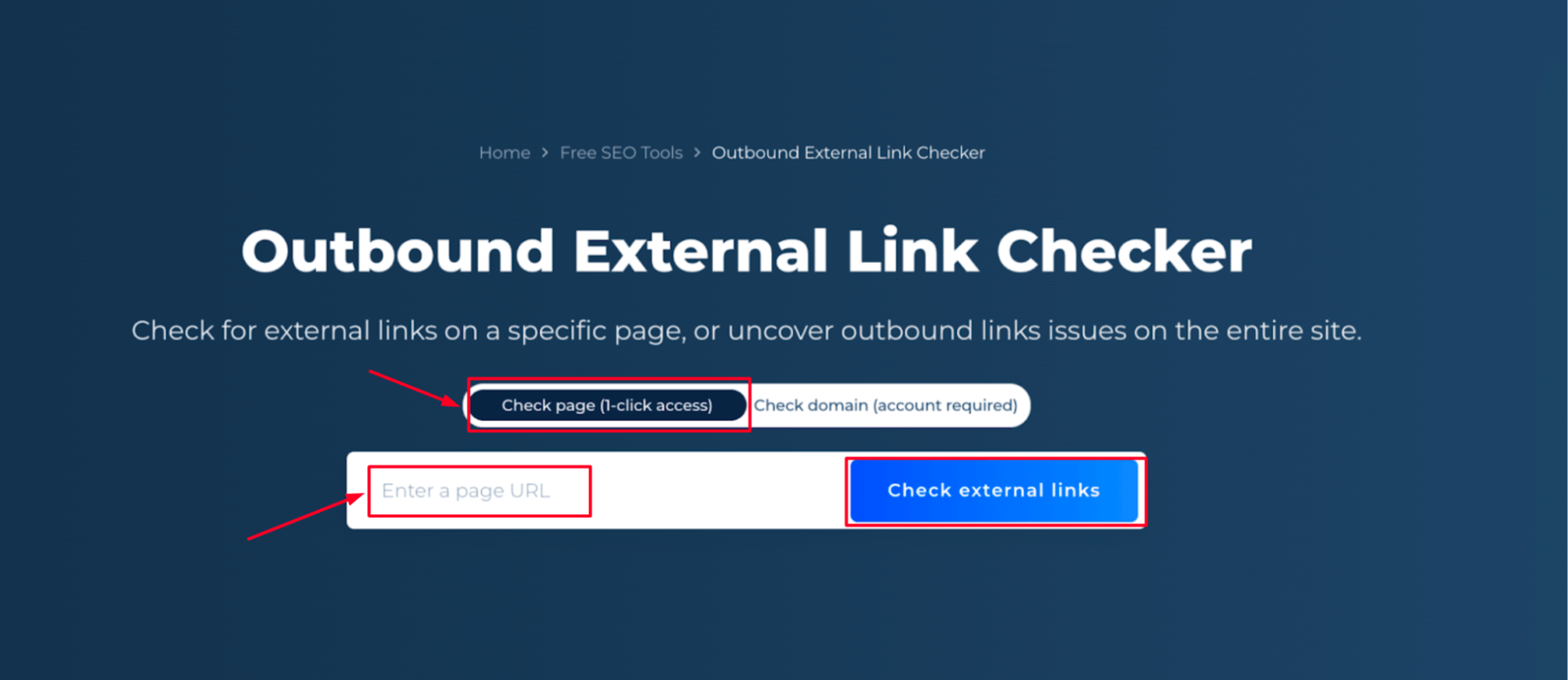 External Link Checker Page Check