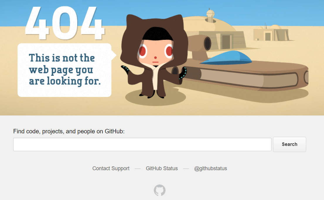 Github’s custom 404 page