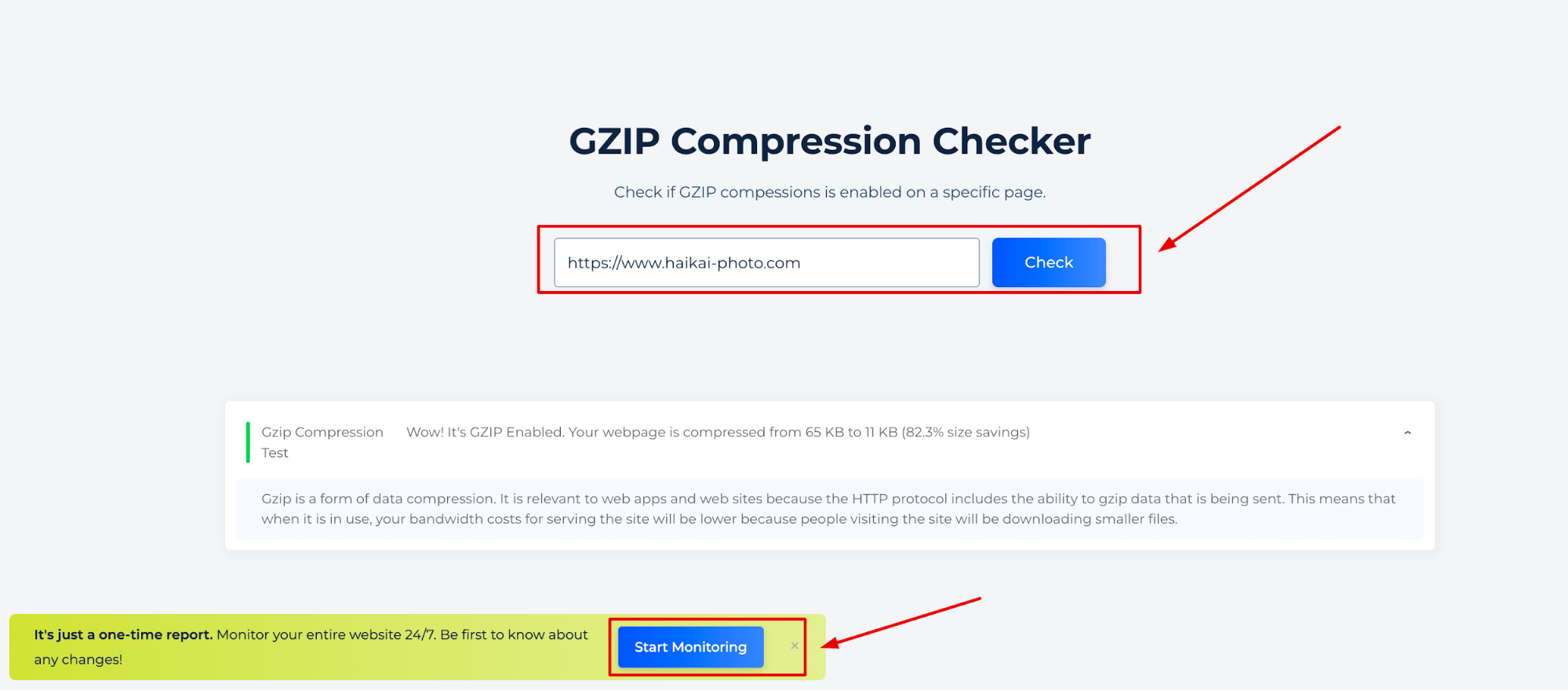 GZIP Sıkıştırma Sonuçları