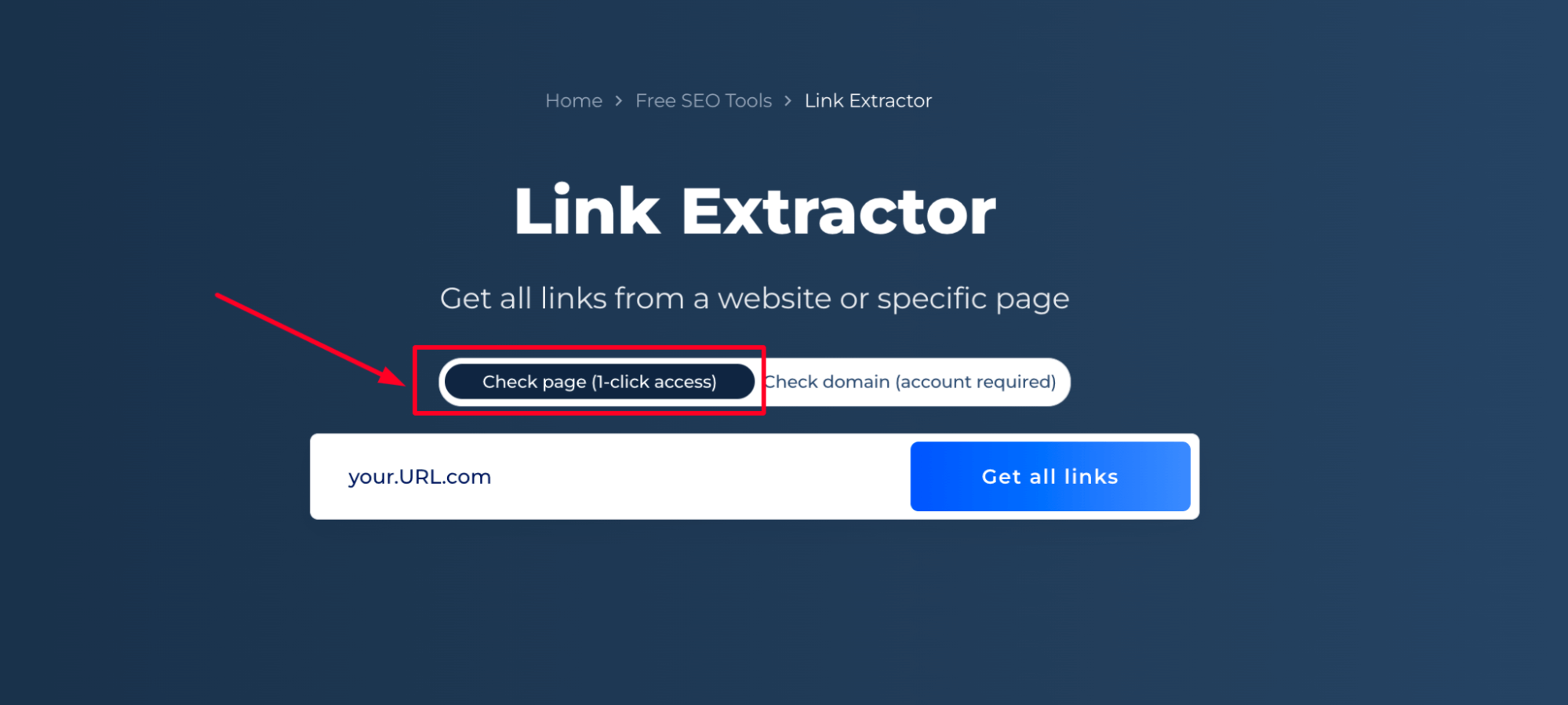 Link Extractor Page Check