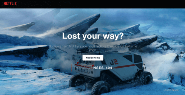 Netflix’s custom 404 page