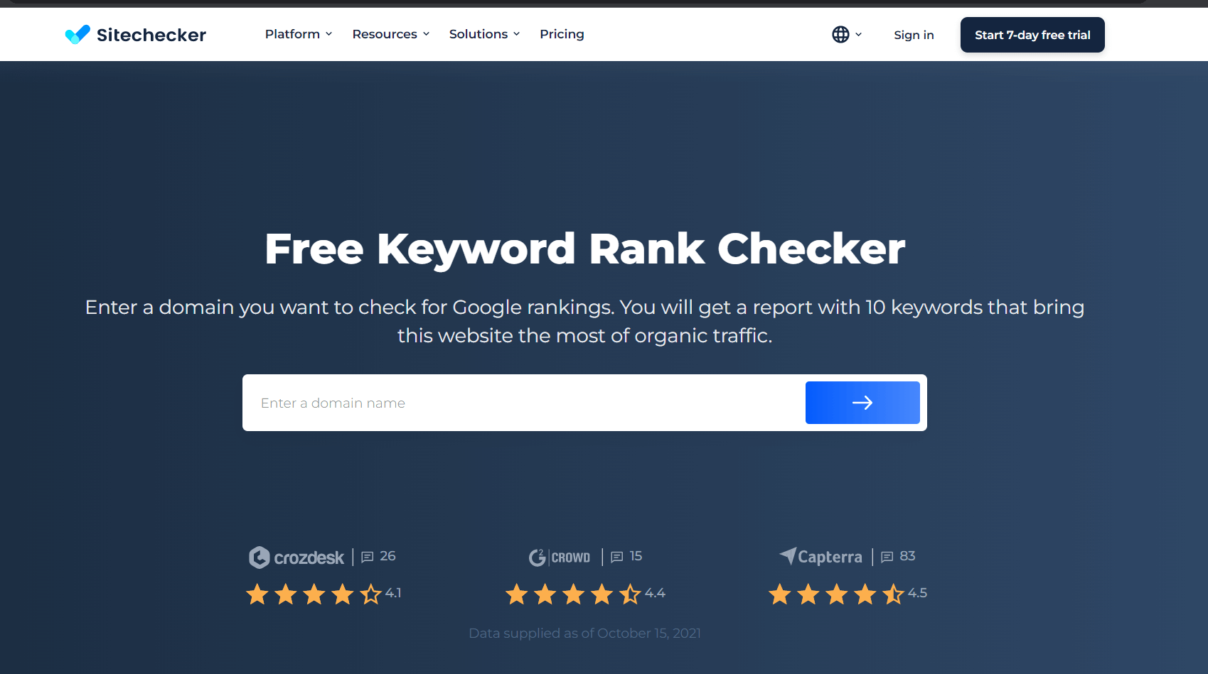Probador gratuito de clasificación de palabras clave