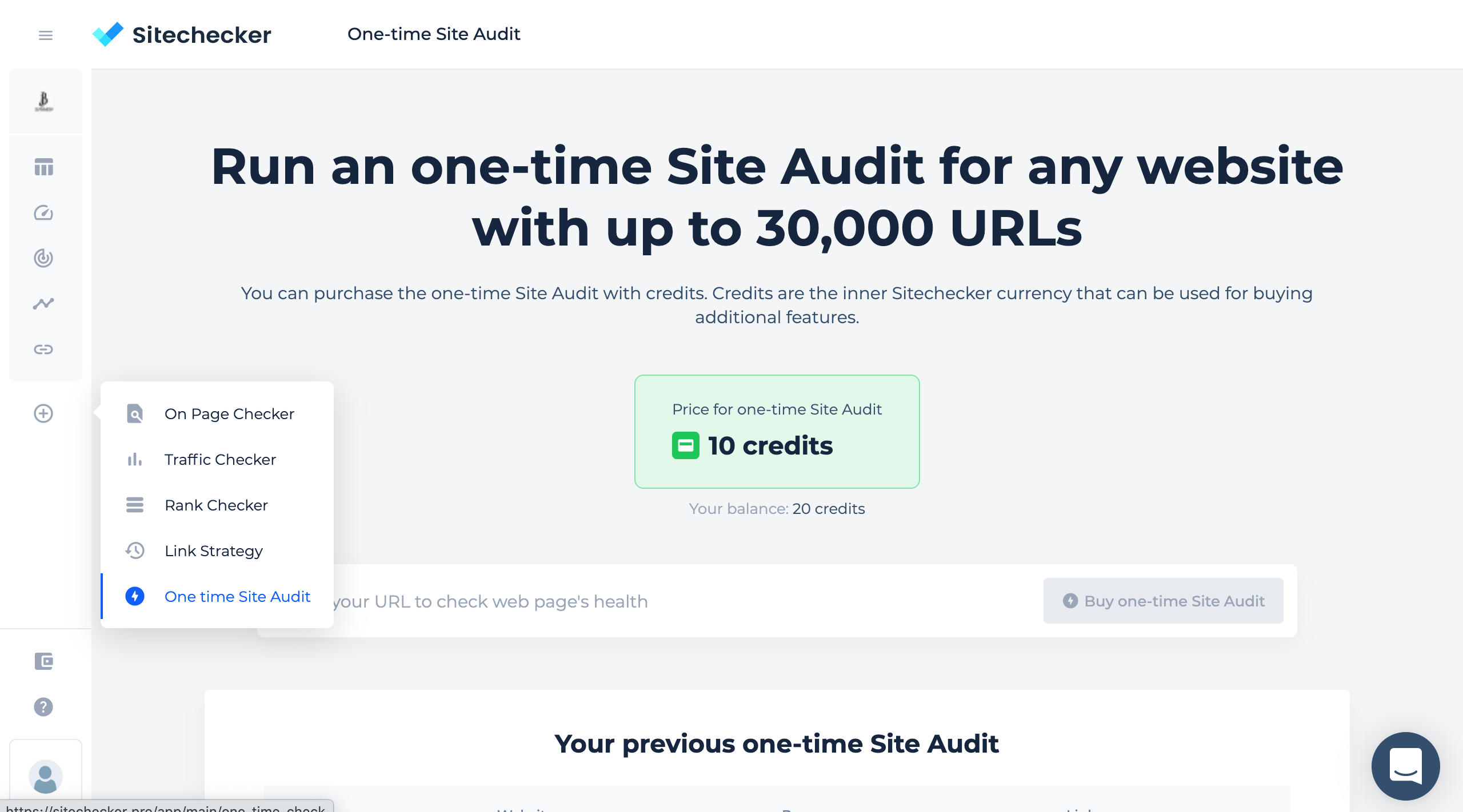 one-time site audit