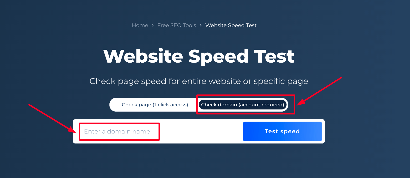 Speed Test Domain Check