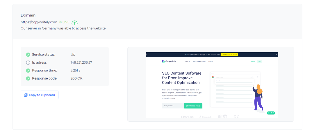 サイトの動作の正確さを確認するための新しいサイトステータステスト